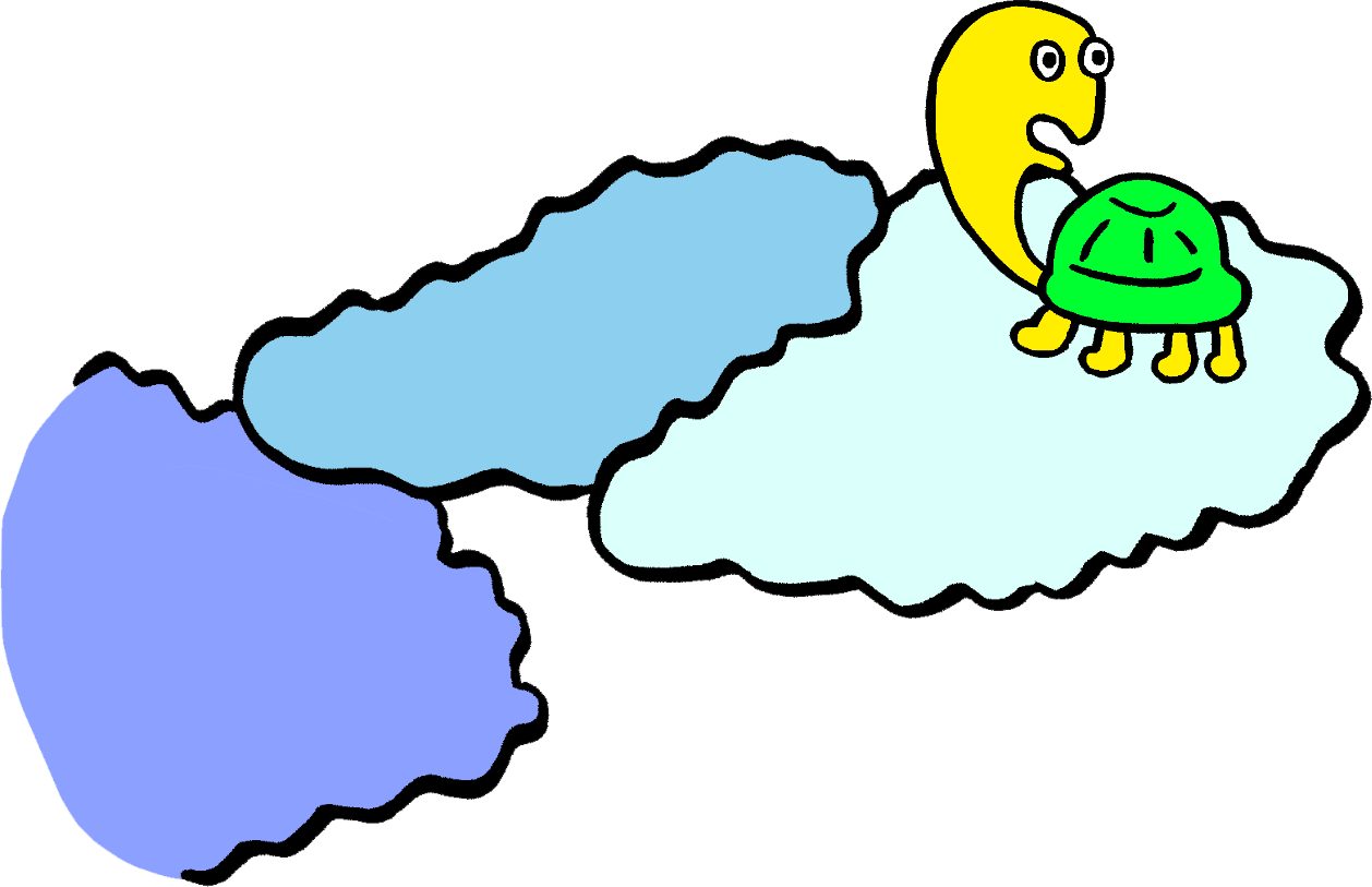 雲に乗った亀のイラスト